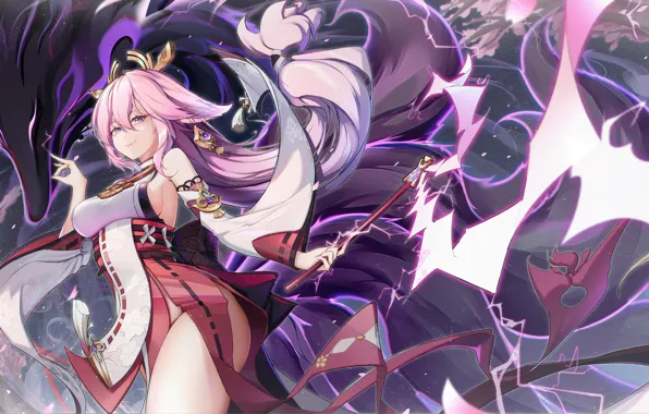 Gadis seksi, dampak genshin, yae miko genshin impact