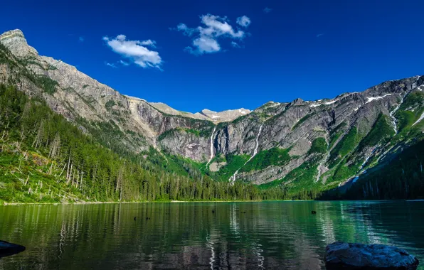 Картинка горы, природа, озеро, nature, avalanche lake