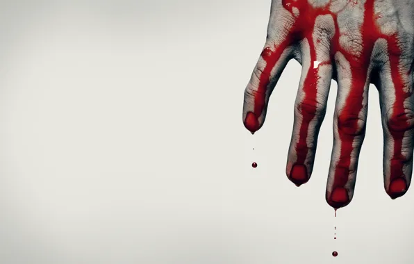 Кровь, рука, Ситуации, серый фон