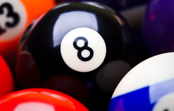 Картинка sport, black, balls, eight, colour, snooker, Billiards, colour balls
