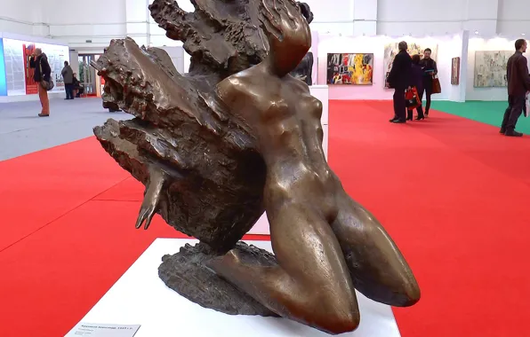 Девушка, интерьер, выставка, скульптура, interior, sculpture, The girl, exhibition