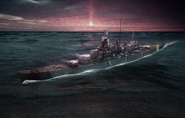 Guns, water, photoshop, ship, Ships, warships, gneisenau
