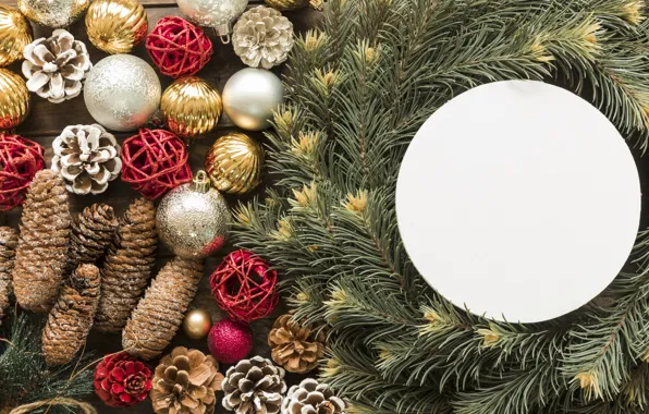 Decoration, Новый Год, Merry, fir tree, украшения, balls, New Year, ветки ели