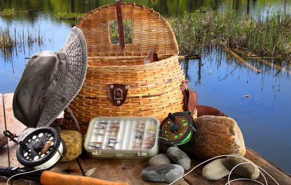 Spring, basket, Fly fishing equipment