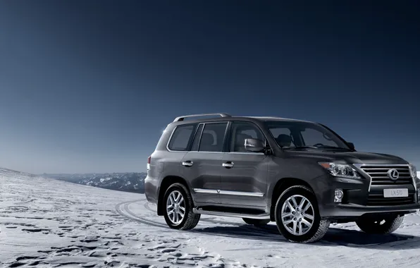 Зима, машина, авто, горы, джип, лексус, LEXUS LX 570