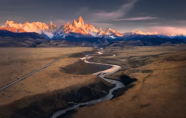 Картинка горы, долина, Patagonia