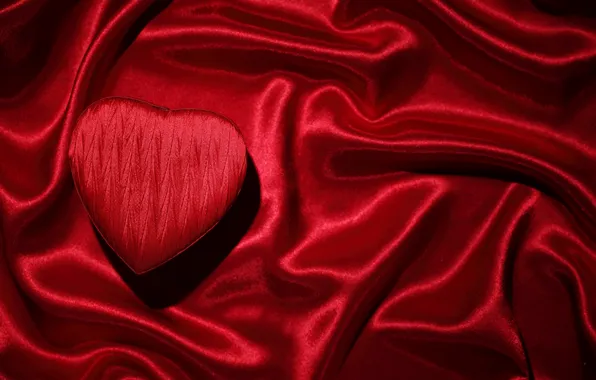 Сердце, шелк, конфеты, red, love, heart, romantic, silk