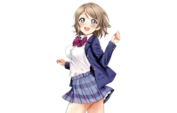 Girl, sexy, anime, blue eyes, beautiful, short hair, pretty, suit