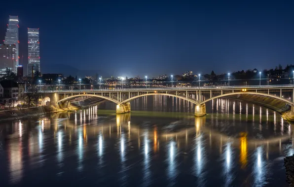 Мост, река, Швейцария, Базель