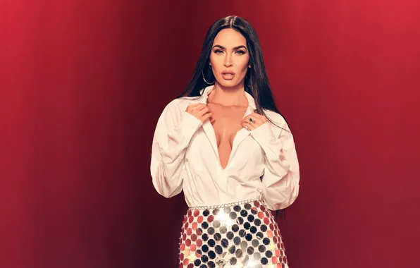 Взгляд, Меган Фокс, поза, Megan Fox, модель, юбка, портрет, актриса