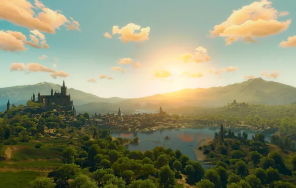 Sunset, The witcher, blood and wine
