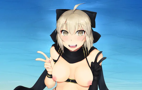 Girl, sexy, nipples, boobs, anime, beautiful, short hair, pretty