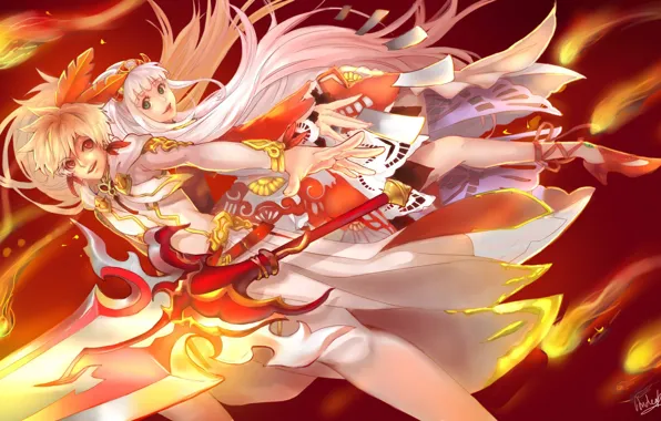 Девушка, аниме, арт, парень, Двое, Tales Of Zestiria