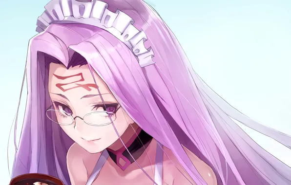 Взгляд, девушка, очки, райдер, Судьба ночь схватки, Fate / Stay Night