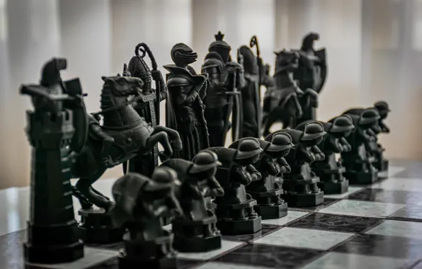 Картинка настольная игра, черные, средневековый стиль, армия, ладья, пешки, шахматы, человечки