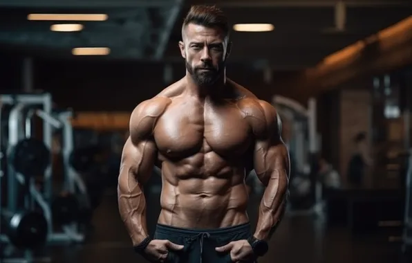 Muscles, men, pose