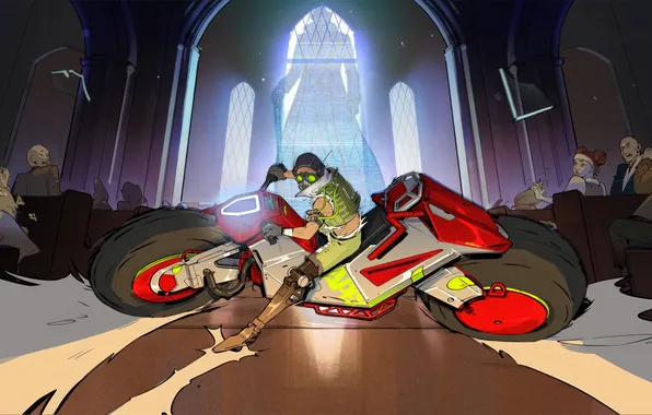 Motocycle, game art, octane, apex legends, apex legends art, apex art