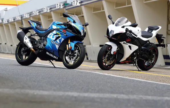 Suzuki, Blue, Black, White, GSX-R1000