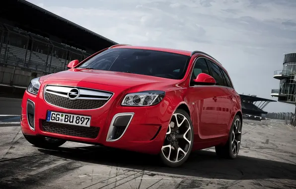 Красный, Машина, тачка, Opel Insignia OPC Sports Tourer