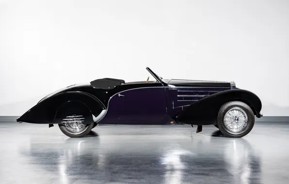 Bugatti, вид сбоку, ретро автомобили, Cabriolet, 1939, Type 57C, Bugatti Type 57C, Aravis