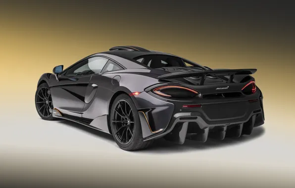 McLaren, суперкар, вид сзади, 2018, MSO, 600LT, Stealth Grey