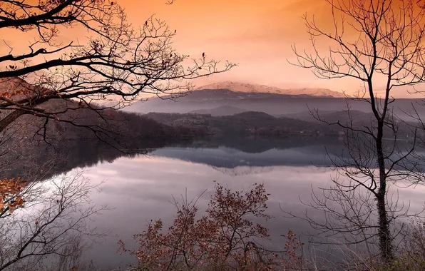 Картинка осень, горы, озеро