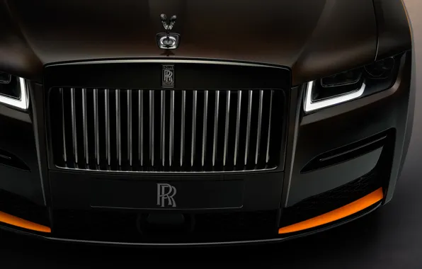 Картинка Rolls-Royce, Ghost, close-up, grille, Rolls-Royce Black Badge Ghost