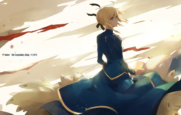 Девушка, пыль, Saber, Fate / Stay Night, Судьба Ночь схватки