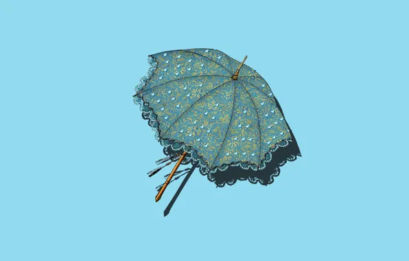 Картинка ретро, зонтик, минимализм, зонт, винтаж