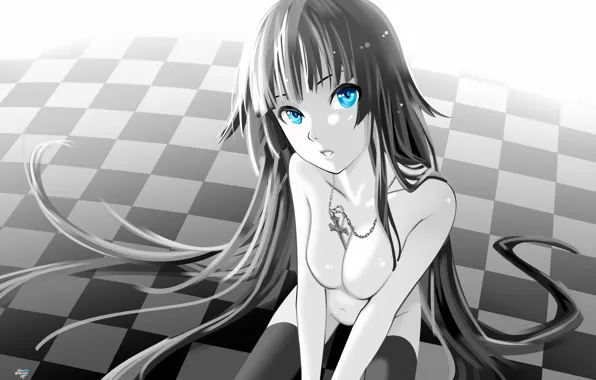 White, hot, black, girls, eyes, anime