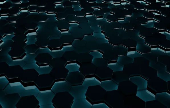 Hexagons, abstaction, light & dark