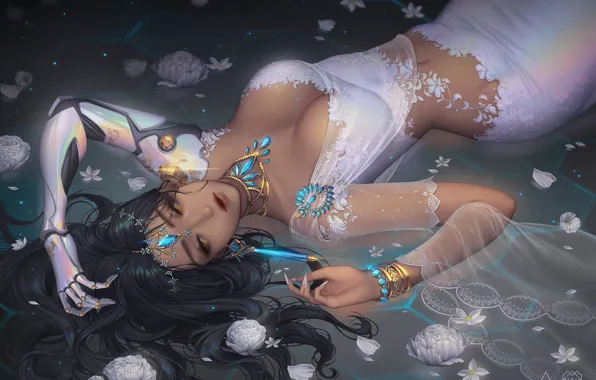 Картинка девушка, киборг, Overwatch, Symmetra