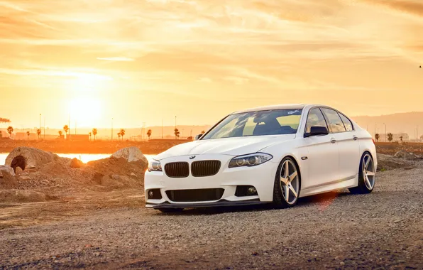 Картинка белый, бмв, BMW, white, wheels, F10, 550i, 5 серия