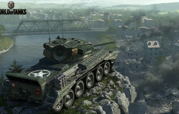 Мост, город, танк, World of Tanks, Cromwell-Berlin