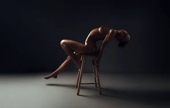 Грудь, голая, животик, босиком, фигура, брюнетка, ножки, талия