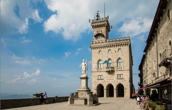 Картинка небо, замок, башня, памятник, страна, Сан-Марино