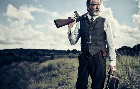 Gun, pistol, weapon, man, amc, Pierce Brosnan, tv series, The Son