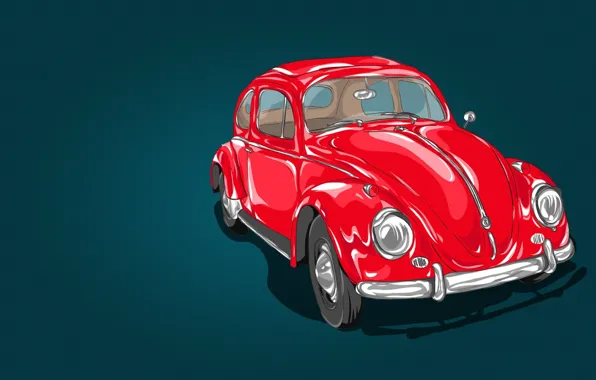 Жук, volkswagen, beetle, векторная графика, клипарт
