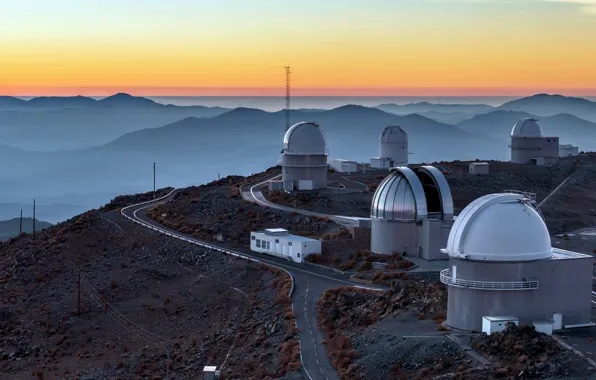 Observatory, Chili, European Southern Observatory, La Silla, A sunset, Andes mountains.