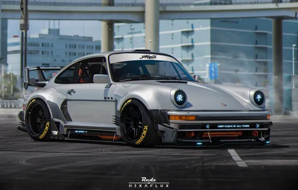 Porsche, Машина, Тюнинг, Серый, Car, Render, Рендеринг, Спорткар