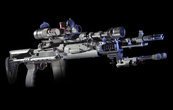 Картинка оружие, фон, оптика, винтовка, M1A, сошка, полуавтоматическая