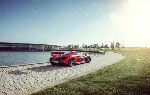 Картинка McLaren, Red, Sun, Supercar, Hypercar, Exotic, Rear, MSO