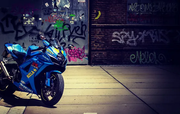 Улица, граффити, мотоцикл, байк, Suzuki, bike, сузуки, GSX-R1000