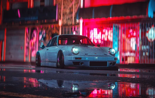 Авто, Белый, Машина, Стиль, Car, NFS, Арт, Porsche 911