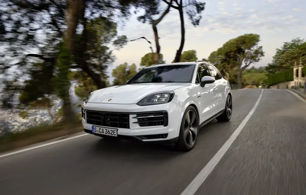 Картинка Porsche, white, Cayenne, Porsche Cayenne S E-Hybrid