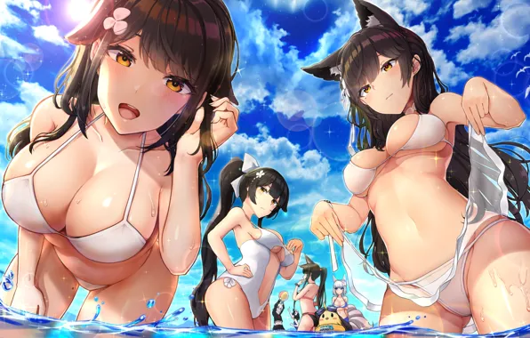 Картинка море, лето, девушка, Azur Lane