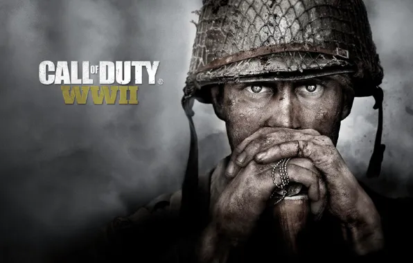Картинка Call of Duty, soldier, war, eyes, fog, man, american, face