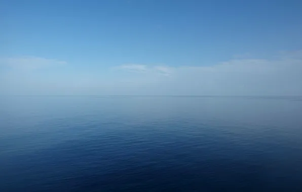 Картинка море, небо, облака, туман, горизонт