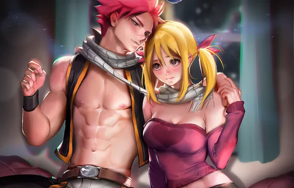Любовь, аниме, арт, пара, Красавчик, хвост феи, Fairy Tail, Люси