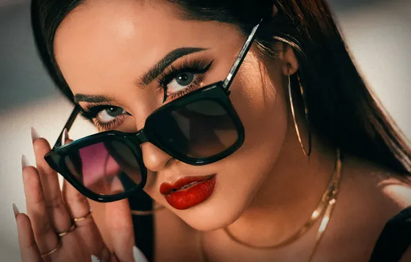 Eyes, singer, look, celebrity, Becky G, pop star, sunglases